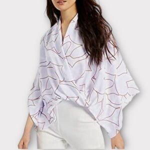 Alfani Printed High Low Cross Over Tunic Top